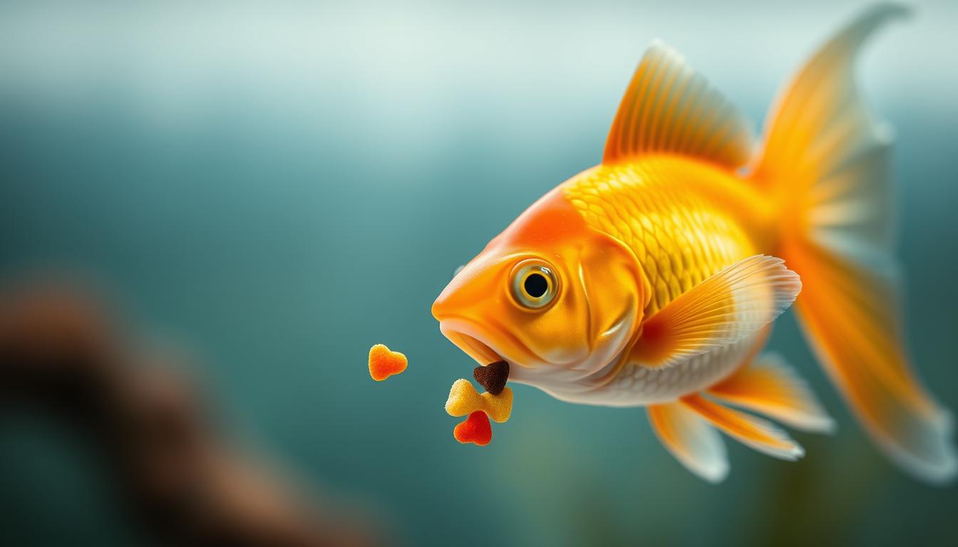 goldfish eating betta fish food
