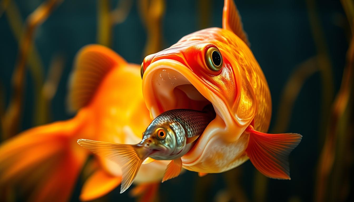 goldfish eating other fish