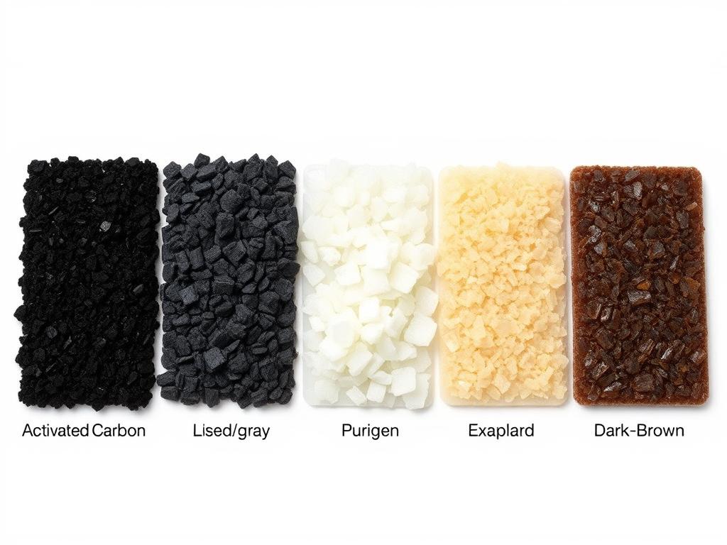 Chemical filter media color changes indicating exhaustion and need for replacement Chemical filter media color changes indicating exhaustion and need for replacement