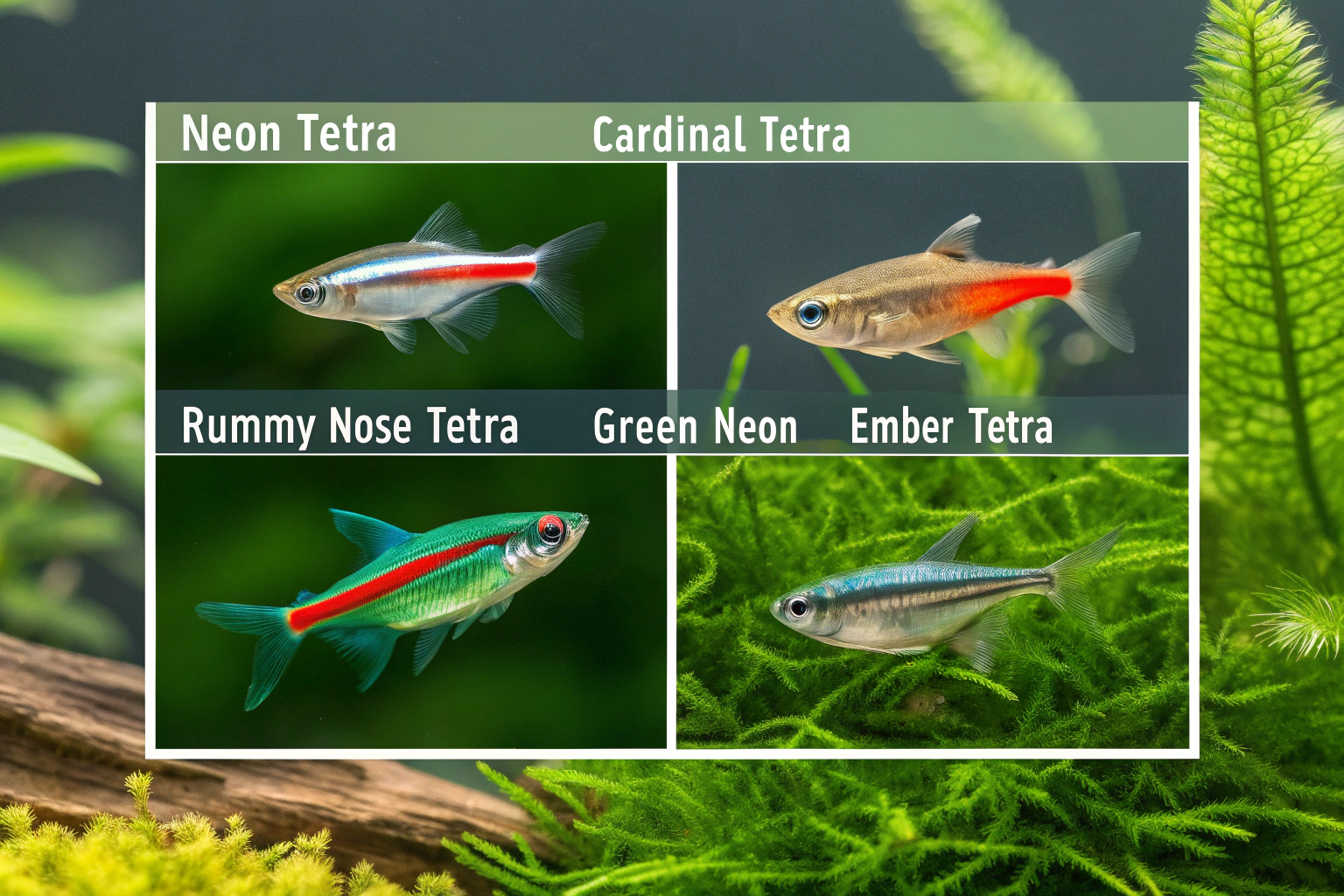 generate a professional aquarium photography colla
