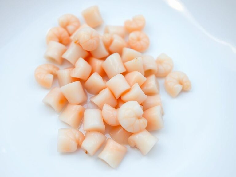 Fresh shrimp pieces suitable for feeding koi fish