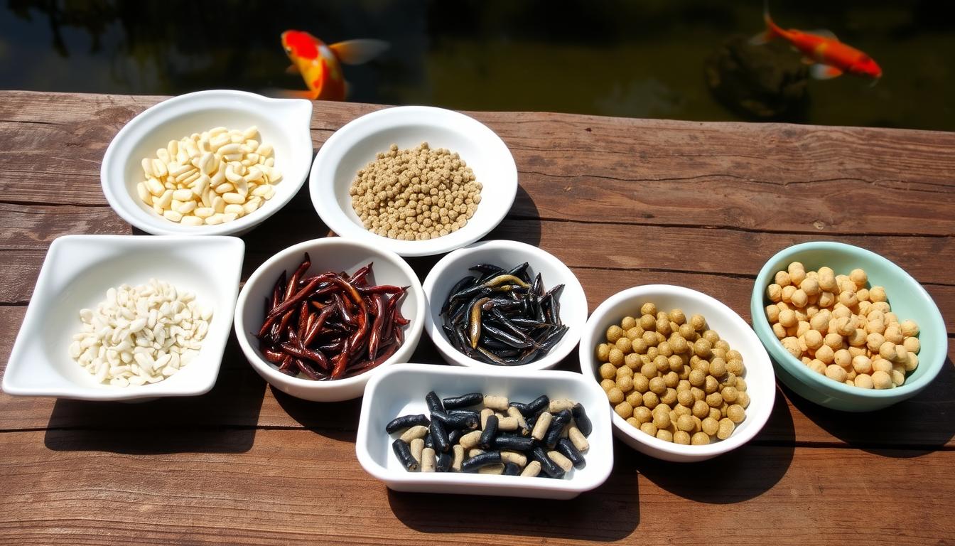 Various seafood alternatives for feeding koi fish Various seafood alternatives for feeding koi fish