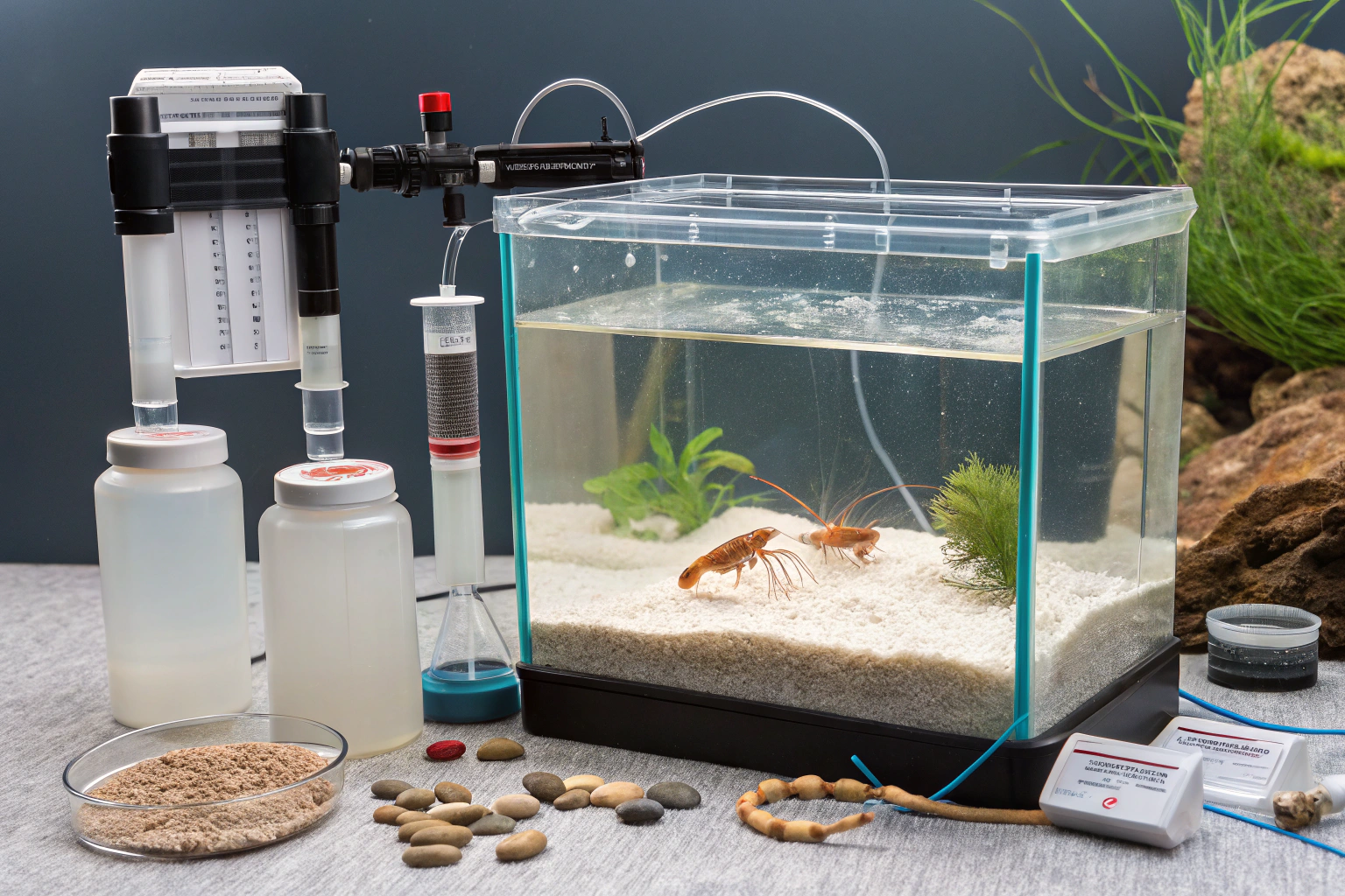 a clean well organized brine shrimp hatching setu 1