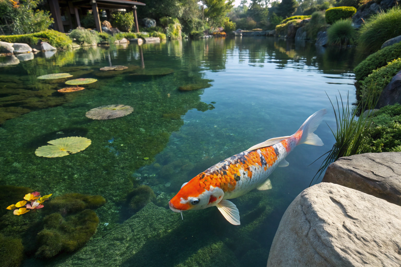 a majestic colorful koi fish swimming gracefully 1