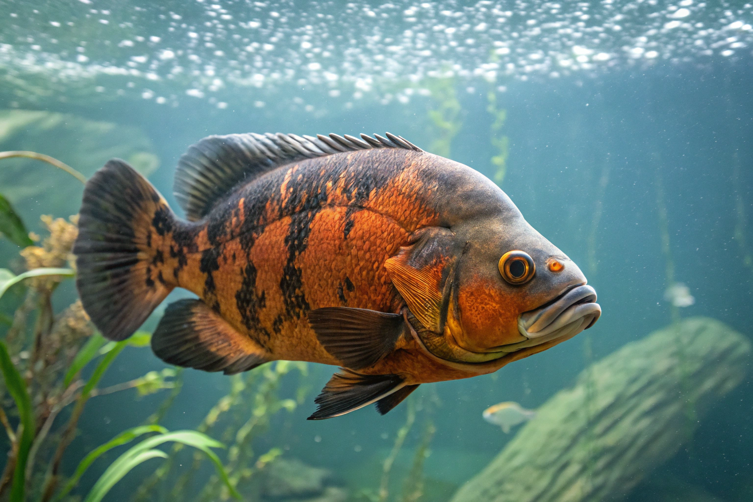 a majestic mature oscar fish astronotus ocellatu