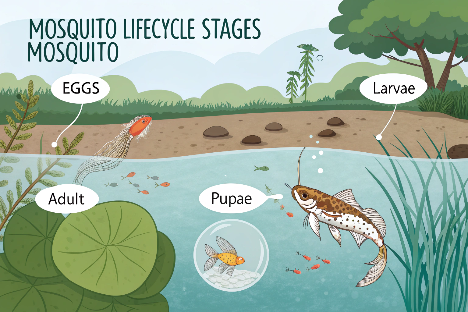 educational diagram showing mosquito lifecycle sta 1