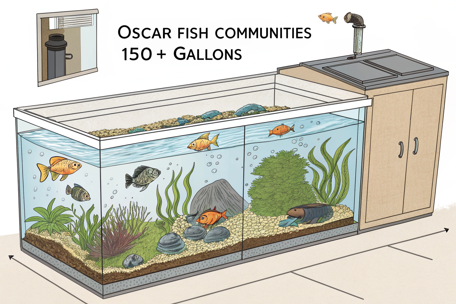 educational illustration showing the ideal tank la