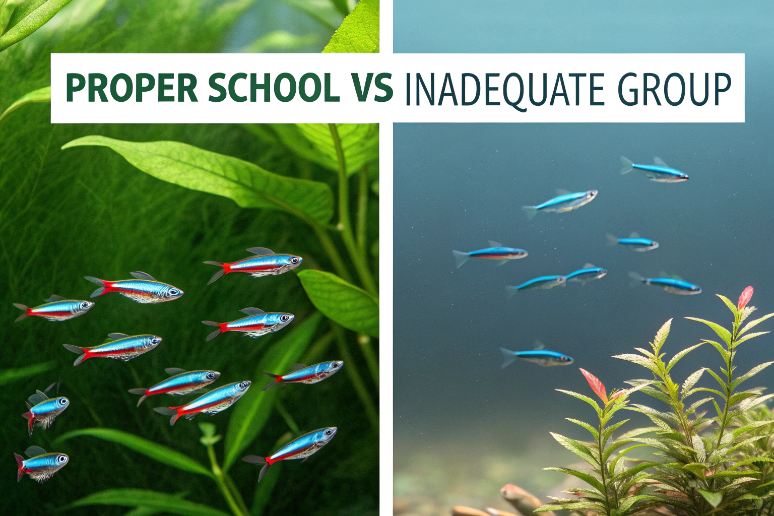 side by side comparison showing proper school vs