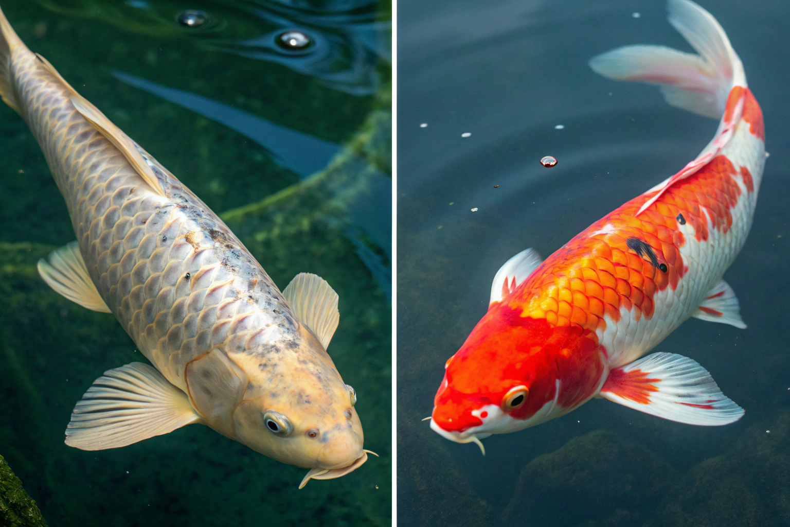 split screen comparison image showing two identica