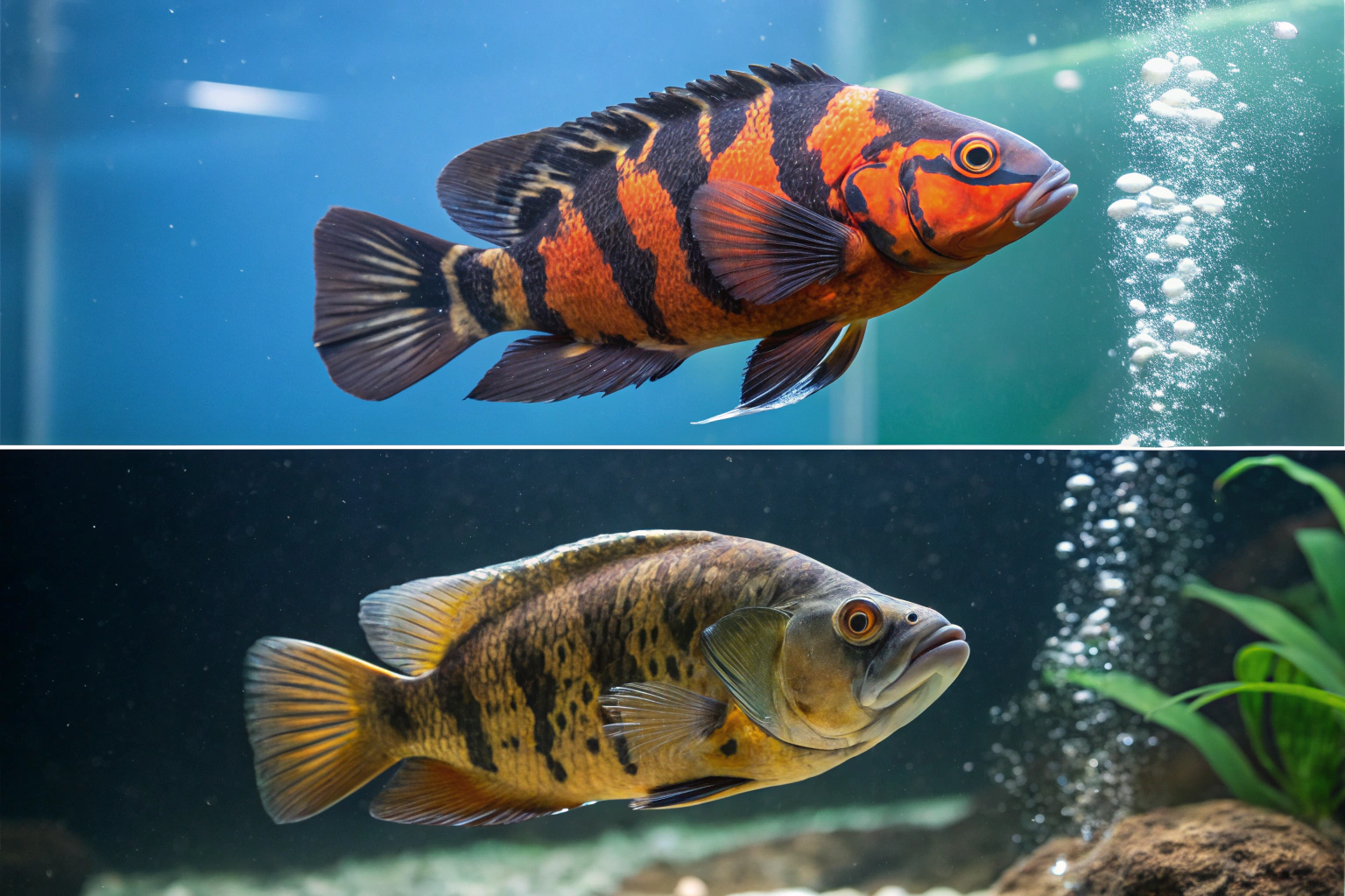 split screen comparison image showing two oscar fi