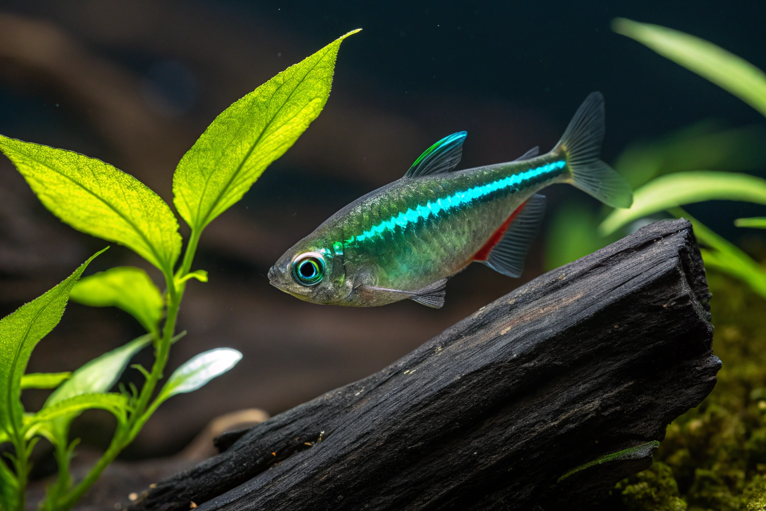 stunning macro photograph of a healthy green neon