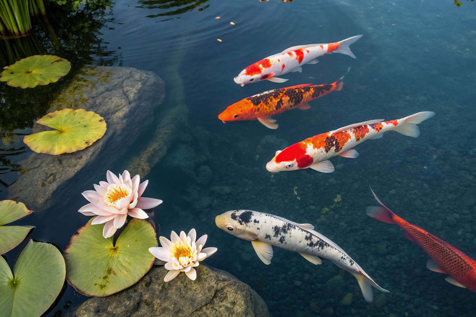 vibrant overhead photograph of a pond section one 1 1